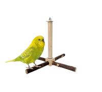 Perchoir en bois - 15,5 x 4 x 18,8 cm - Taille standard - Support rotatif - Roue d'exercice en bois - Pour petits inséparables, conures et oiseaux - Entraînement de jeu d'escalade