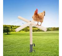 Perchoir en bois avec prise de terre en métal multifonctionnelle pour poules, perroquet, coq, grand oiseau