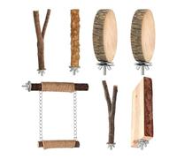 Perchoir en Bois Cage À Oiseaux | Ensemble De Supports De Repos en Bois pour Oiseaux | Perchoir Calopsitte en | Convient Aux Perruches Calopsittes Conures Cacatoès Inséparables Canaris Et Pinsons