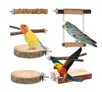Perchoir en Bois Cage À Oiseaux Set Plateau Repos Oiseaux en Bois | Balançoire perchoir en bois pour conure Convient Aux Perruches Calopsittes Conures Cacatoès Inséparables Canaris Et Pinsons