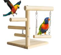 Perchoir en bois massif pour perroquet - Support d'entraînement pour oiseaux | Aire de jeu interactive pour petits oiseaux | Construction en bois naturel de pin et de poivre, matériaux sans danger
