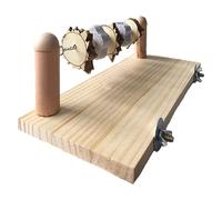 Perchoir en bois naturel avec pierres de lave - Jouets à mâcher pour calopsittes conures perruches inséparables perchoirs pour cage pour perruches, conures, perroquets, calopsittes