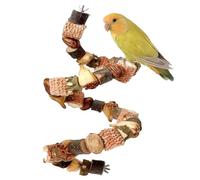 Perchoir en Bois Naturel, balançoire à mâcher avec échelle rotative pour perroquets, perruches calopsittes. Jouets d'escalade et de Recherche de Nourriture pour Petites Cages (20inch/50cm)