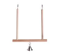 Perchoir en bois naturel pour perroquet avec balançoire suspendue de 12,7 cm - Support en bois pour animaux de compagnie - Jouets pour petits oiseaux - Perroquets gris africains - Petits perroquets
