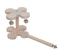 Perchoir en bois pour perroquet, perruches, calopsittes avec cloches et design rotatif pour une interaction amusante et un enrichissement