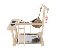 Perchoir en bois pour perroquets avec support pour cage à oiseaux