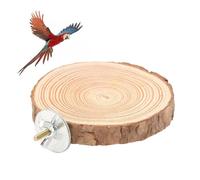 Perchoir en Bois Rond, Plateforme de Jeu pour Perruches, Perroquets et Hamsters, Support avec Barre de 6 cm