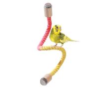 Perchoir en Corde pour Oiseaux,Corde d'escalade Colorée et Pliable pour Perroquets,avec Boucle de Fixation a Double Extrémité,Fil d'acier Épais Intégré pour Oiseaux,Perroquets,Calopsittes