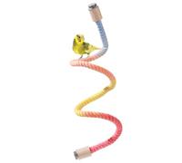 Perchoir en Corde pour Oiseaux,Corde d'escalade Colorée et Pliable pour Perroquets,avec Boucle de Fixation a Double Extrémité,Fil d'acier Épais Intégré pour Oiseaux,Perroquets,Calopsittes