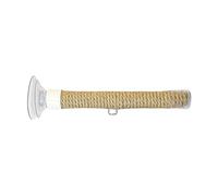 Perchoir en corde pour oiseaux | Support à ventouse portable | Perchoir de voyage pour perroquet gris africain, perruche, calopsitte, pinsons, inséparables, carreaux, fenêtre, salle de bain