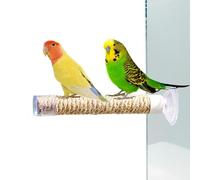 Perchoir Oiseau Douche - Support Portable à Ventouse pour Perroquet | Perchoir à Oiseaux de Vitre de Voiture | pour Cacatoès, Insépbles, Intérieur/Extérieur, Cage, Bain, Voyage en Voiture