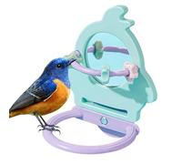 Perchoir Perroquet Intérieur - Bois Naturel Résistant Sécurisé - Support Anti Morsure Stable Confortable | Stimule Activité Repos Jeu Miroir Interactif Cage Oiseaux Petits Moyens