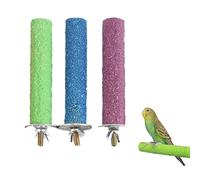 Perchoir Perroquet, Perroquet Cage Perche, Perroquet Jouet à Mâcher, Oiseaux Perches Coloré Cage à Oiseaux Gommage Stand Bar pour Oiseau Perroquets Perruches Calopsitte Conure, 20cm de Long, 3 Pièces