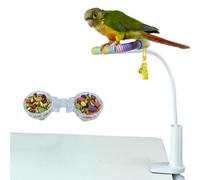 Perchoir perruche | Antidérapant avec cloche et mangeoire | Accessoires pour cage à perruche pour oiseau - Pour perruche Conure Inséparables, perruche Ara et fourrage, entraînement, ennui, escalade