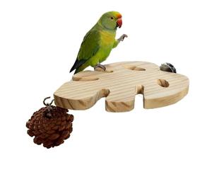 Perchoir pour Cage à Oiseau Support en forme de feuille en bois | Jouet Perchoir pour Perroquet pour l'exercice des espèces : inséparables, perruches ondulées, perruches, calopsittes,