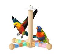 Perchoir Pour Cage À Oiseaux Bâton à Griffer en Bois pour Griffes et Bec | Perchoir Tournant avec Support Pour Inséparables Conures Canaris et Perruches