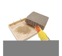 Perchoir pour cage à oiseaux - Carton de meulage de pattes de perroquet - Perchoir à mâcher pour volière, fenêtre, pinsons, calopsittes, conures, aras, perruches, perchoir en plein air