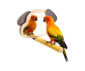 Perchoir pour cage à oiseaux - Jouet d'escalade avec miroir d'oreille pour chiot - Centre d'activité | Pour perruches, pinsons ennuyeux et stimulation mentale lorsque vous êtes seul dans la zone de