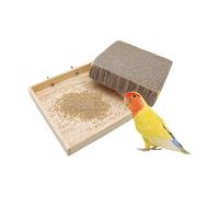 Perchoir pour cage à oiseaux - Jouet en carton à mâcher - Perchoir à mâcher pour volière, fenêtre, pinsons, calopsittes, conures, aras, perruches, perchoir en plein air