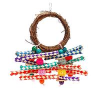 Perchoir pour cage à perroquet, perchoir à mâcher, boules de rotin, perles en bois pour petits oiseaux, calopsittes, aras, perchoirs à mâcher, petits perroquets, perruches