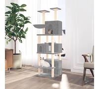 Perchoir pour Chat,Arbre à Chat avec griffoirs en sisal Gris Clair 180 cm pour Chambre à Coucher, Salon