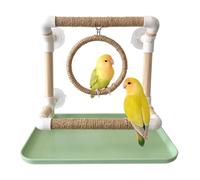 Perchoir Pour Oiseau Accessoire En Bois À Ventouse Drôle Interactif À | Perchoir rond pour oiseau et perroquet, balançoire et cage Pour conure inséparable pinson ara dressage