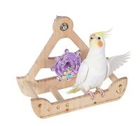Perchoir pour oiseau - Perchoir rotatif en bois - Accessoire pour cage pour animaux de compagnie et colibri - Pour jouer, enrichir, faire de l'exercice, l'escalade, la recherche de nourriture