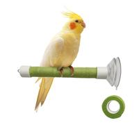 Perchoir pour Oiseaux à Ventouse, Bâton Anti-dérapant en Garce avec Rouleau de Rechange, Support pour Perruche Fixation sur Surface Lisse, pour Cage et Fenêtre