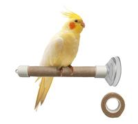Perchoir pour Oiseaux à Ventouse, Bâton Anti-dérapant en Garce avec Rouleau de Rechange, Support pour Perruche Fixation sur Surface Lisse, pour Cage et Fenêtre