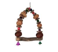 Perchoir pour oiseaux, accessoires pour cage à perruches - Support de jeu avec boule en rotin pour l'entraînement, la nidification et le design éveille la curiosité des oiseaux, tandis que les sons