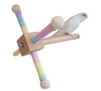 Perchoir pour Oiseaux, Air de Jeu pour Oiseaux, Support en Bois avec Crochet Jouet Tournant 360 Degrés pour Volières D'Élevage D'Intérieur Et D'Extérieur
