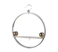 Perchoir pour Oiseaux - Grille Circulaire Suspendue en Acier Inoxydable,Support d'Entraînement Circulaire avec Crochet et Coupelles de Nourriture - pour Cage Animaux, Intérieur, Extérieur,