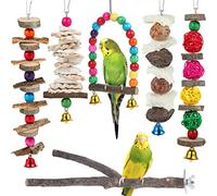 Perchoir pour oiseaux - Jouets à mâcher en bois pour perroquet, conure, calopsitte, inséparable, perruche, pinsons et autres oiseaux de petite et moyenne taille