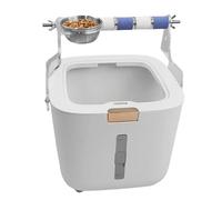 Perchoir pour oiseaux - Outil d'apprentissage de la propreté - Station de broyage de pattes avec tasse d'alimentation pour perroquet, inséparable, perruche de bureau