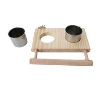 Perchoir pour Oiseaux | Perchoirs Perroquets Grands Oiseaux - Accessoires Cage Perruche avec Bol Acier Inoxydable - pour Alimentation Enrichissement Lutte Ennui Perroquet