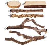 Perchoir pour Perroquet 6 Pièces à Grimper et à Mâcher | Accessoires de Cage Perchoirs pour Perruches et Perroquets Pour Enrichissement Exercice Fourragement Broyage Griffes