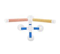 Perchoir pour Perroquets, Support de Bain avec Quatre Ventouses, Revêtement Givré, Support Debout Compact - Fixation Solide, Entretien des Plumes, Usage Quotidien pour Oiseaux
