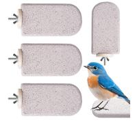 Perchoir pour Perruche - 4 Pièces Pierre Volcanique Givré Bâton À Griffer pour Oiseau,Bâton À Ronger pour Perroquet Exercice Griffe Affûtage | Perruche Calopsitte Et Inséparable