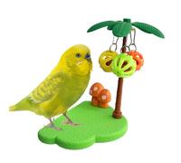Perchoir pour Perruche avec Clochette - Jouet D'Enrichissement Intérieur - Perchoir pour Oiseaux en Cage - pour Perruches, Calopsittes, Inséparables, Petites, Moyennes et Grandes Races