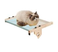 Perchoir pour rebord de fenêtre - Hamac en bois pour chat - Étagère réglable pour rebord de fenêtre pour chat, chaise longue avec housse de lit rembourrée pour rebord de fenêtre, table de chevet,