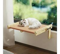 Perchoir pour rebord de fenêtre, hamac en bois robuste, siège pour chat pour grands chats et chatons, lit facile à régler pour chevet, tiroir et armoire