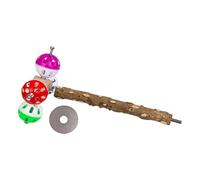 Perchoir rotatif en bois pour perroquets Stimulation mentale et ongles Taille Cage Enrichissement et entraînement Cloches rotatives Boule Perchoir à oiseaux