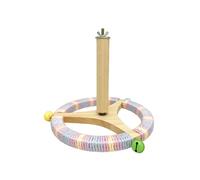 Perchoir rotatif pour cage à oiseaux - Jouet interactif pour perruches, conures, inséparables, bois et corde en coton - Accessoire d'activité pour perroquet