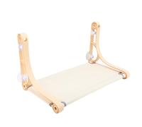 Perchoir sans Fil pour Chat à la fenêtre, hamac pour Chat avec 4 ventouses, Cadre en PP Robuste supportant Une Charge maximale de 22,5 kg, Large siège de fenêtre en Toile pour Que (Beige)