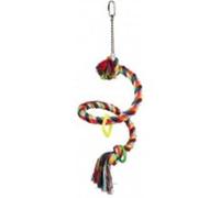 Perchoir spiral en corde, 50 cm/ø 21 mm pour perruches, perroquets (amusant pour grimper, mordre et glisser!)