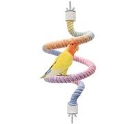 Perchoirs à Oiseaux pour Cage,perchoirs à perroquets pour Grands Oiseaux - Perche de Corde de Perroquet Corde d’Oiseau dégradé coloré,Balançoire à Oiseaux, perchoir en Corde avec vis à Double tête