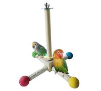 Perchoirs à Oiseaux pour Cage, Support pour perroquets en Bois Rotatif à 360 °, Jouets interactifs Suspendus pour perruches, calopsittes, Petits Oiseaux