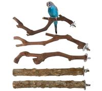 Perchoirs à oiseaux pour Conures,Jouet de cage à oiseaux en bois 5 pièces - Branches naturelles pour rois perruches Budgies Perroquets | pour perruches calopsittes, kakarikis et perruches