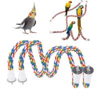 Perchoirs en Corde pour Oiseaux, 2 pièces, perchoir pour Perroquet en Corde de Coton Doux aux Couleurs Vives avec vis de Fixation Rapide, balançoires pour perroquets, Support en (80CM)