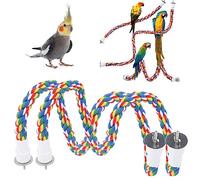 Perchoirs en Corde pour Oiseaux, 2 pièces, perchoir pour Perroquet en Corde de Coton Doux aux Couleurs Vives avec vis de Fixation Rapide, balançoires pour perroquets, Support en (105CM)